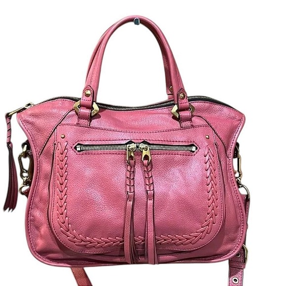 orYANY Sarah Pebble Leather Satchel Crossbody Marsala with Braided Detail‎ - Picture 1 of 13